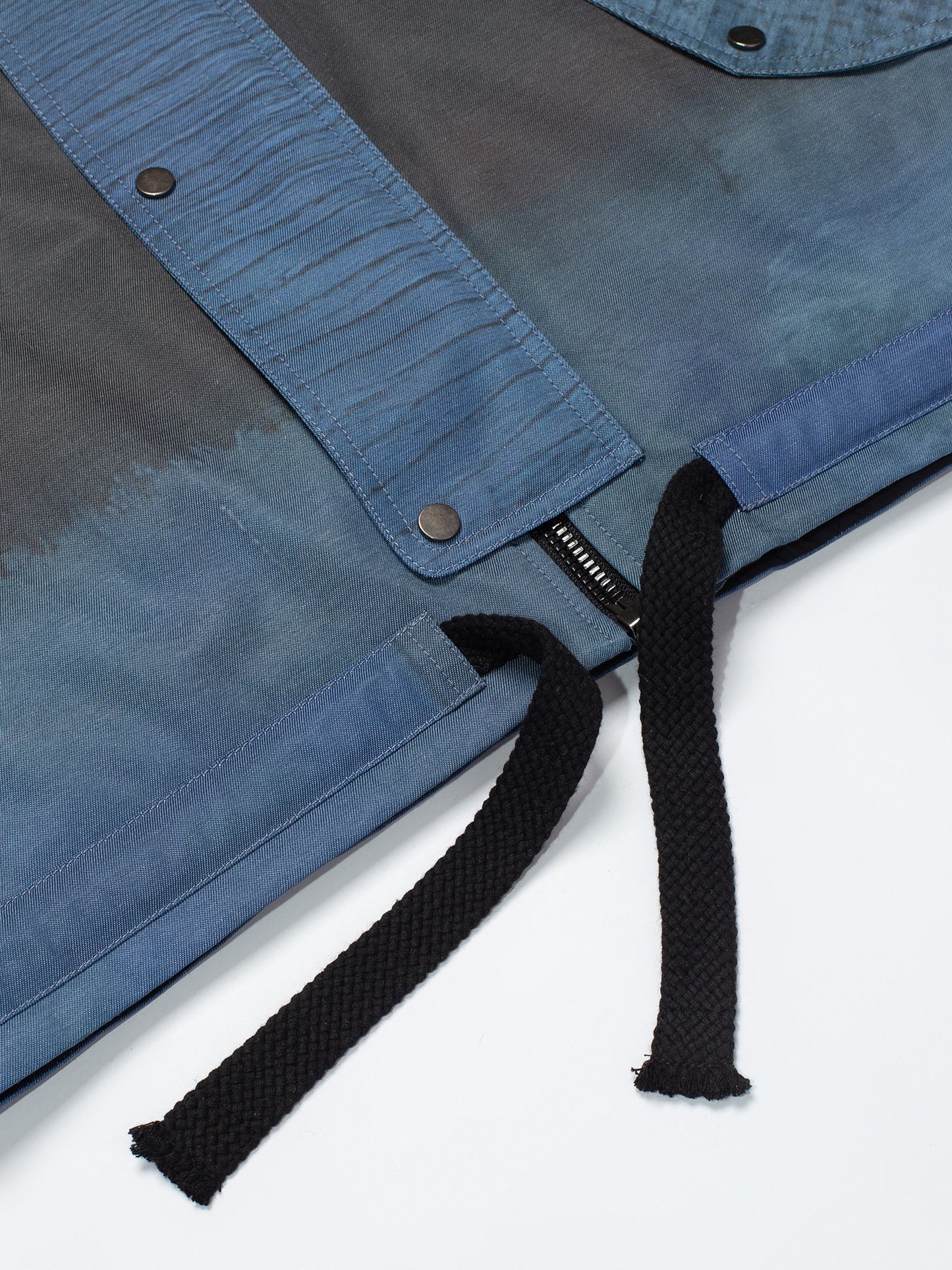 Blue Abstract Oversized Hooded Jacket