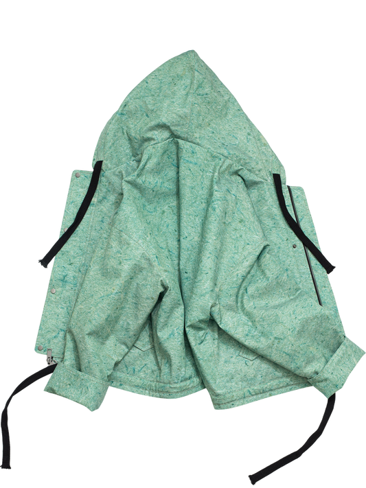 京都グリーン オーバーサイズ フード付きジャケット