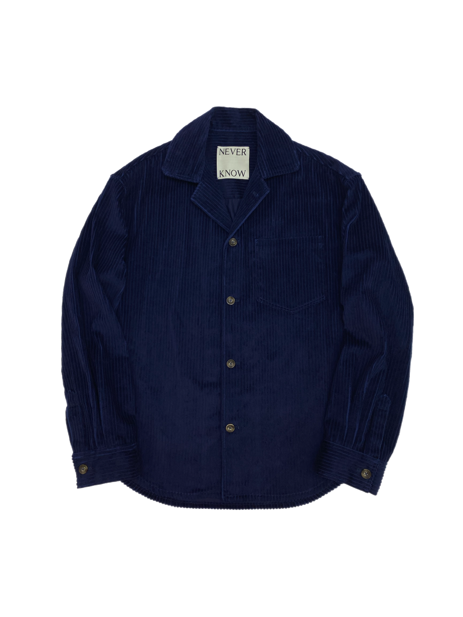 Dark Navy Cotton Broad Wale Corduroy Shirt