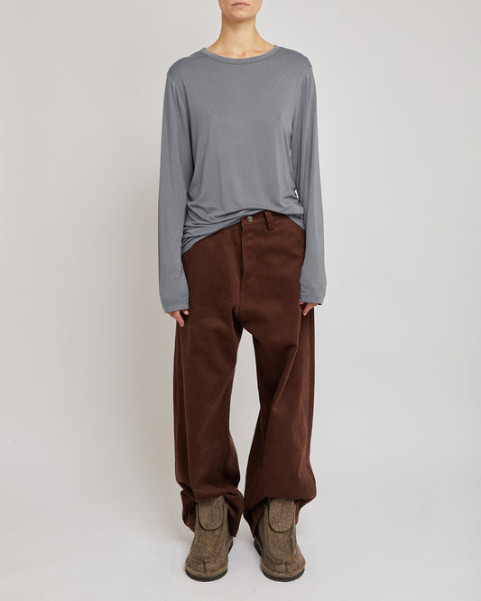 Silver Grey Long Sleeve Top