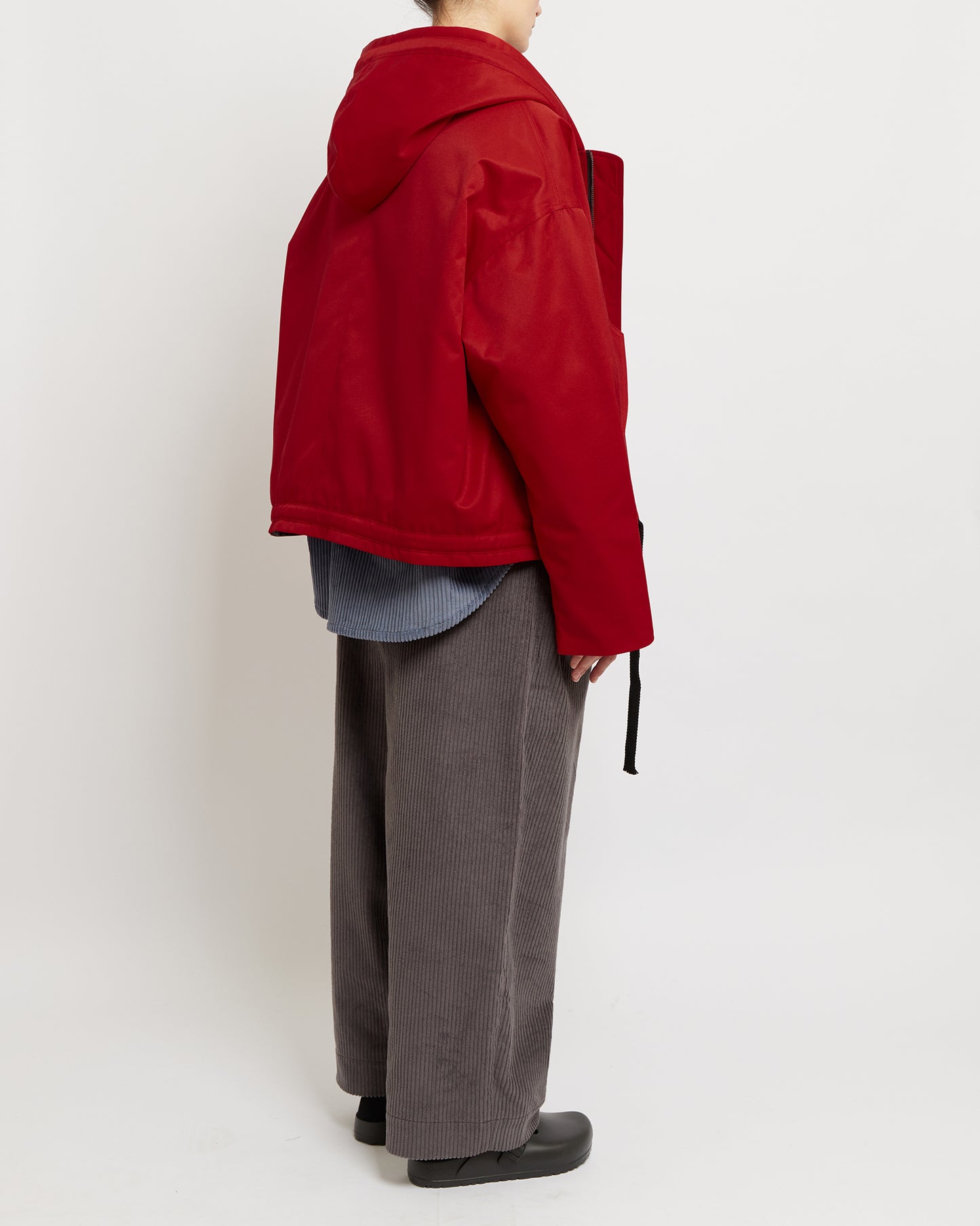 Ruby Red Oversized Hooded Jacket