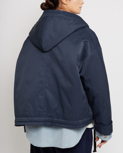 Navy Oversized Hooded Jacket