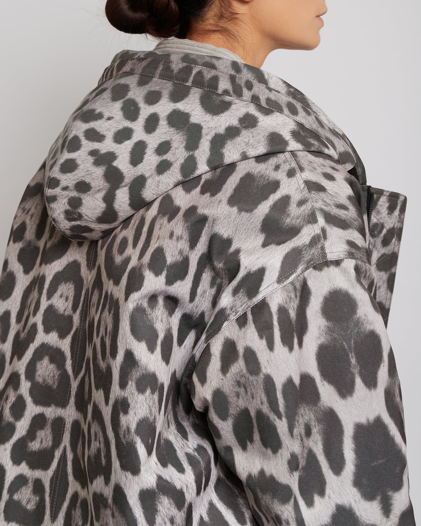 Snow Leopard Oversized Hooded Jacket