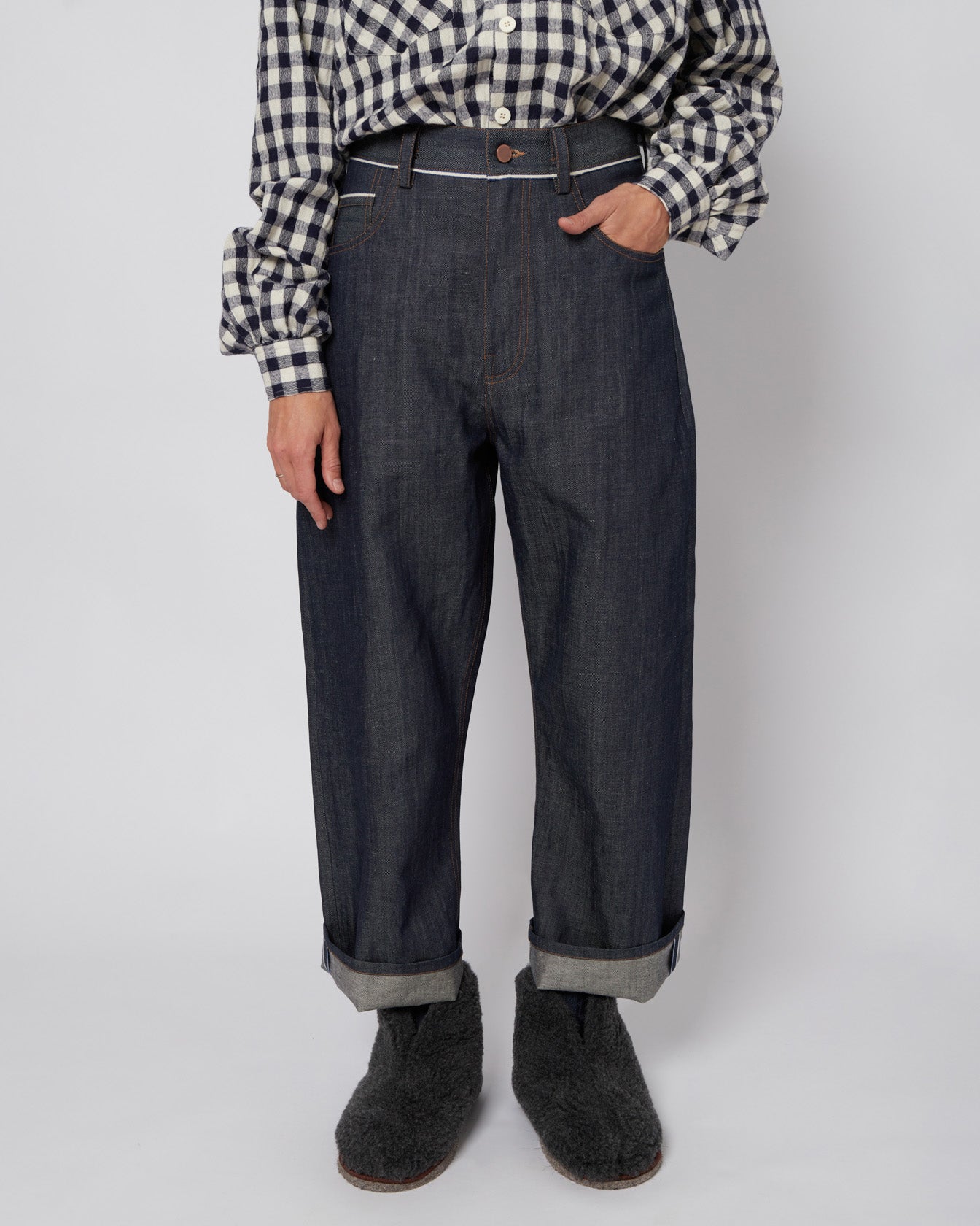 パンツ NAVAL DUNGAREE JAPANESE SOFT DENIM 50 Dark Navy Selvage Japanese Denim Jeans – NEVER KNOW