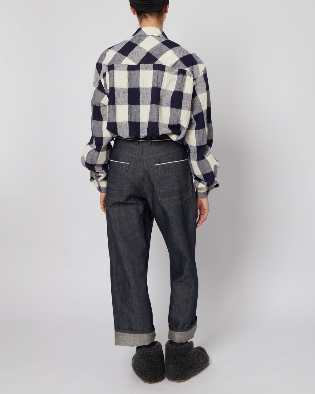 Navy & Bone Large Plaid Flannel Shirt