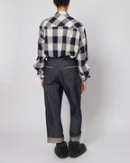 Navy & Bone Large Plaid Flannel Shirt