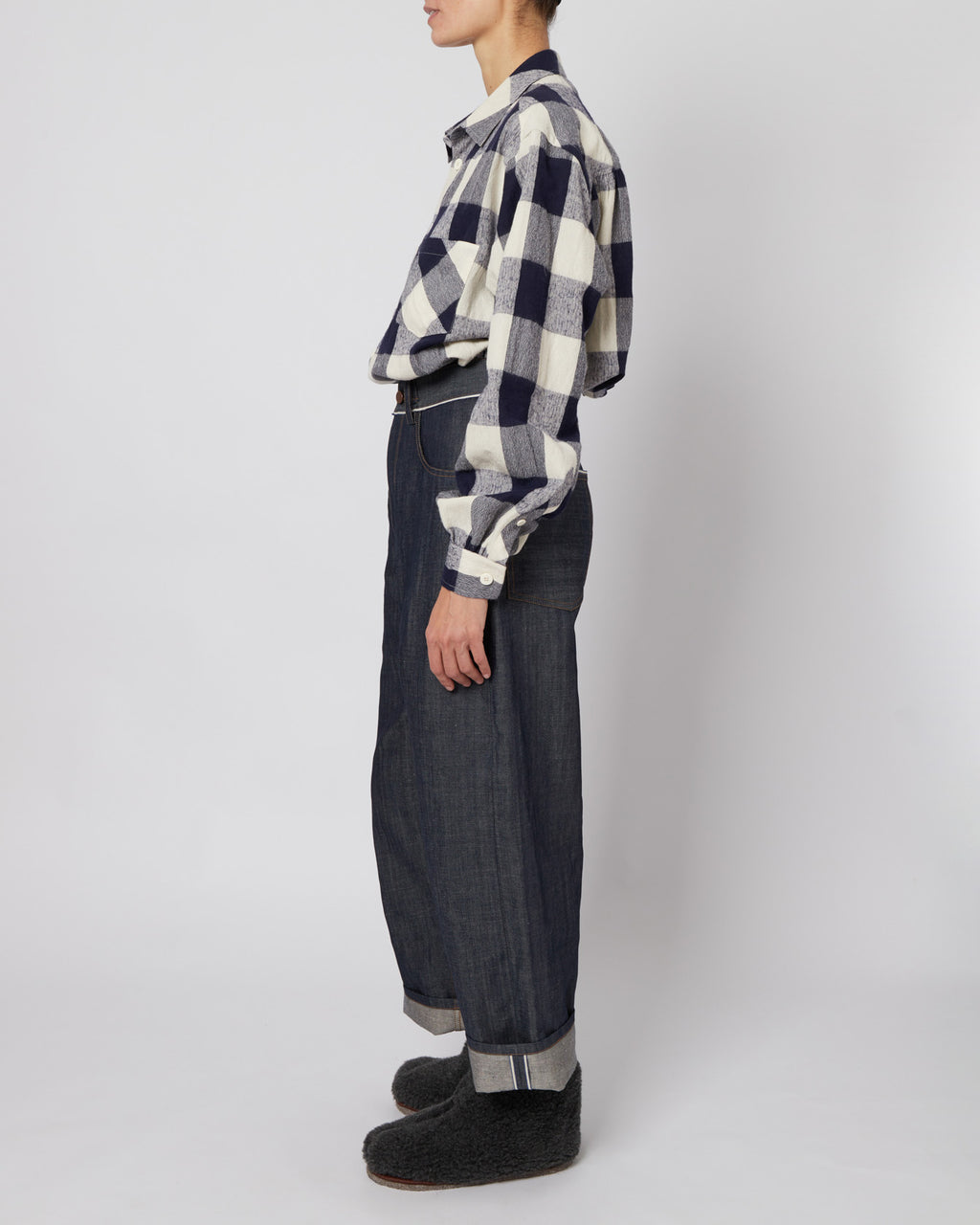 Navy & Bone Large Plaid Flannel Shirt