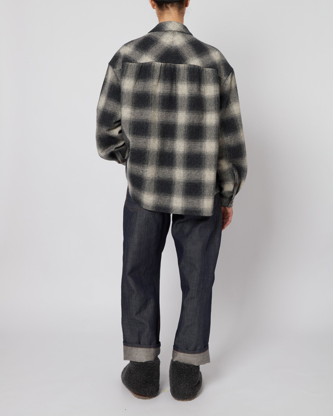 マルチカラーアブストラクトオーバーサイズフードジャケット