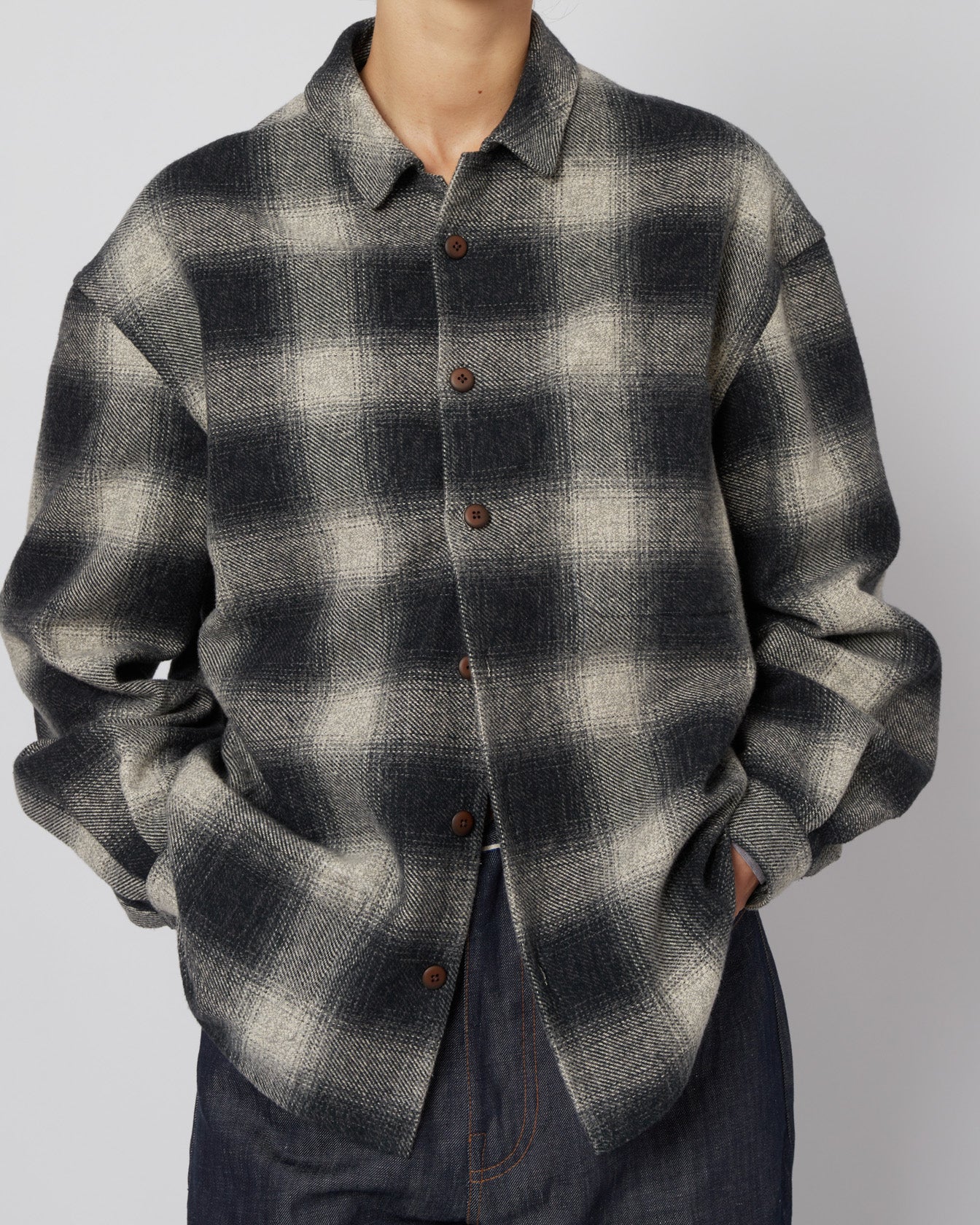 マルチカラーアブストラクトオーバーサイズフードジャケット