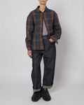 Navy & Terracota Plaid Flannel Shirt