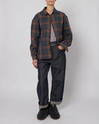 Navy & Terracota Plaid Flannel Shirt