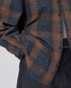 Navy & Terracota Plaid Flannel Shirt