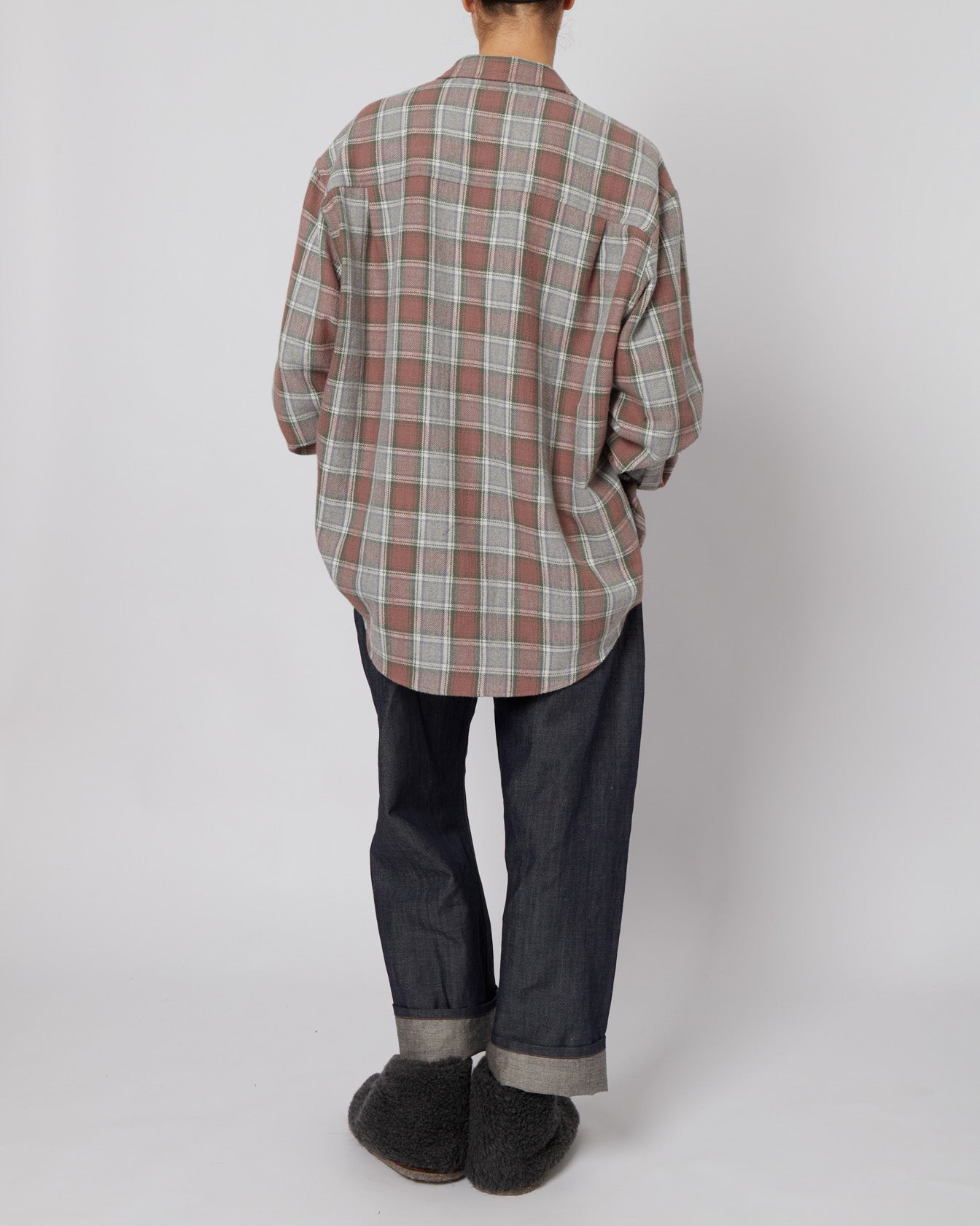 Brick & Grey Plaid Flannel Shirt