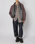 Brown and Green Abstract Oversized Hooded Jacket