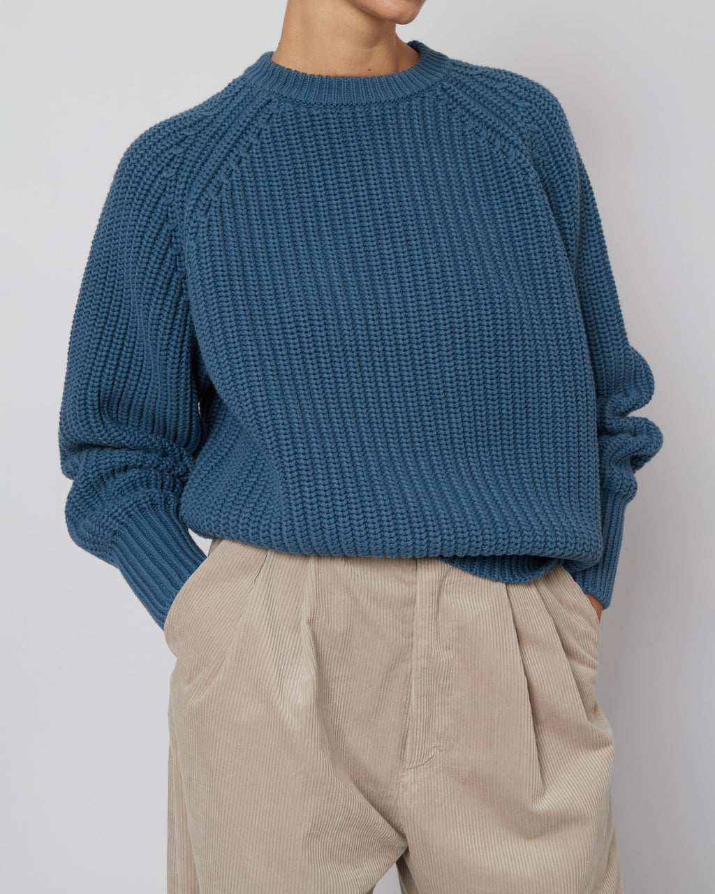 Lake Blue Japanese Fisherman Organic Cotton Sweater