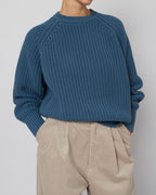 Lake Blue Japanese Fisherman Organic Cotton Sweater