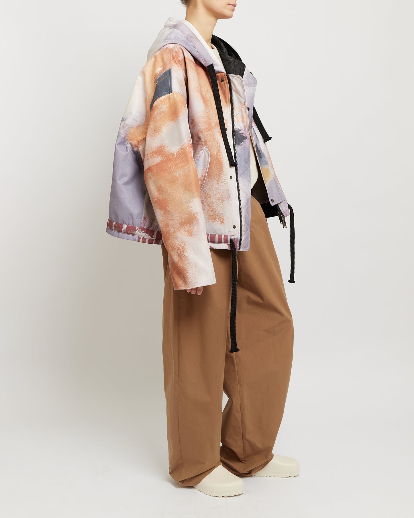 Multicolor Oversized Hooded Jacket