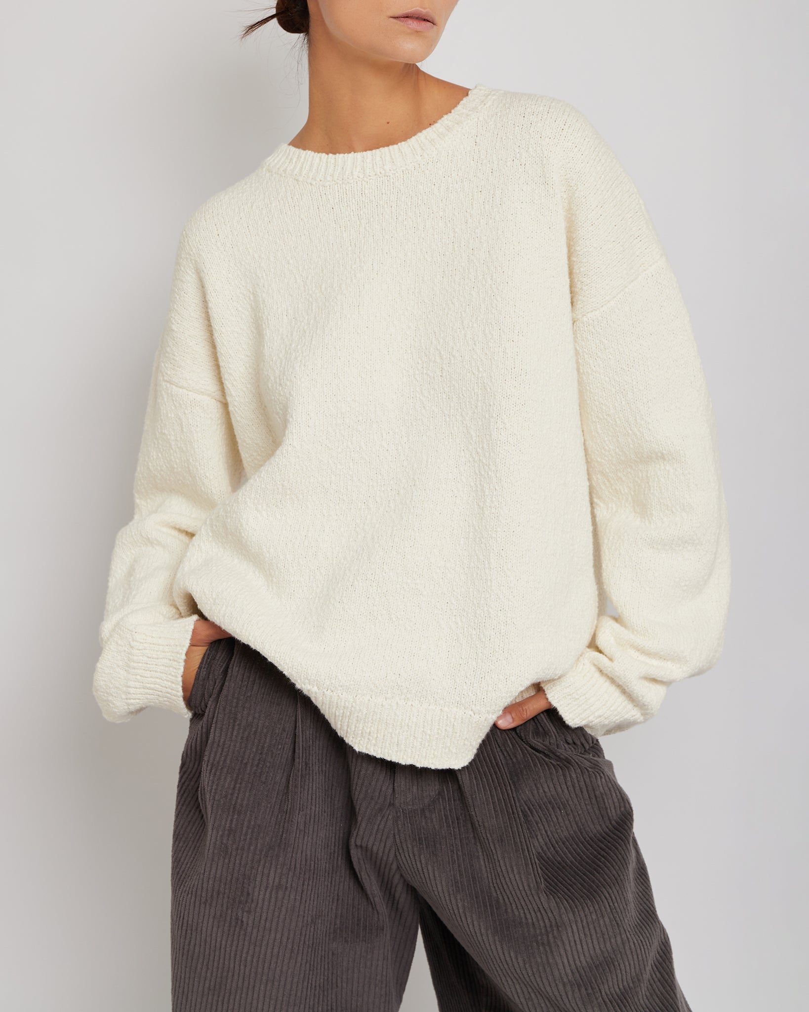 White oversize cheap jumper