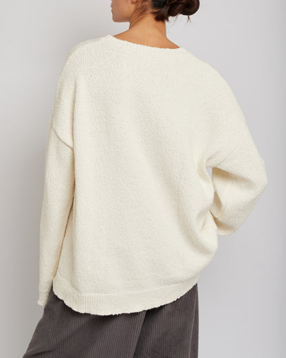 Cream White Oversized Organic Cotton Sweater