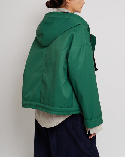 Tropical Green Oversized Hooded Jacket