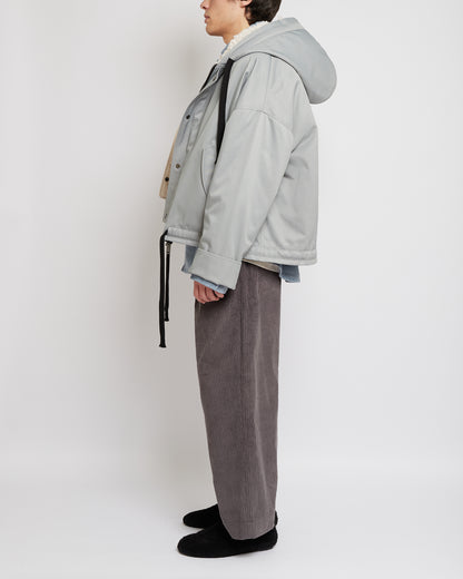 Grey Oversized Hooded Jacket