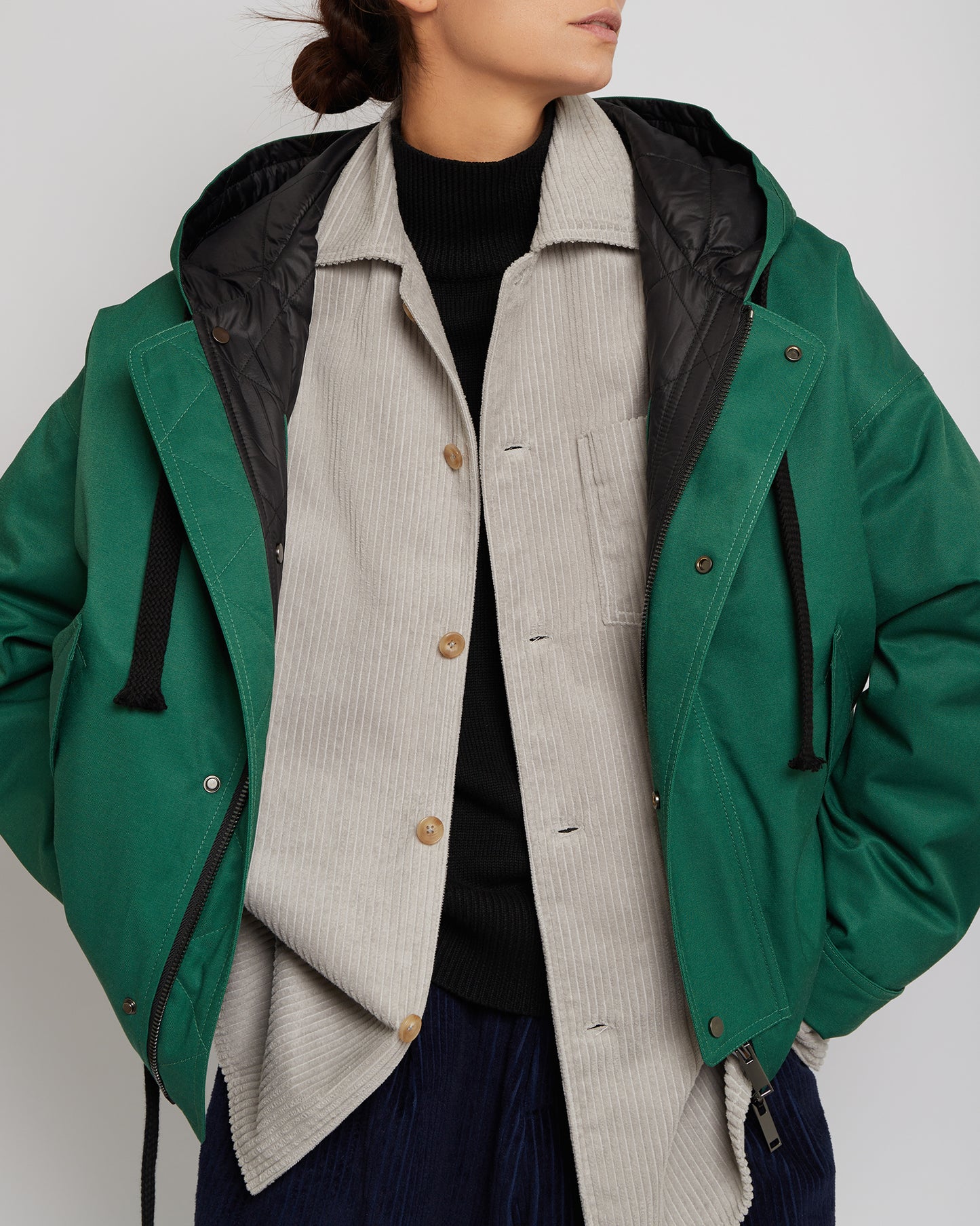 Tropical Green Oversized Hooded Jacket