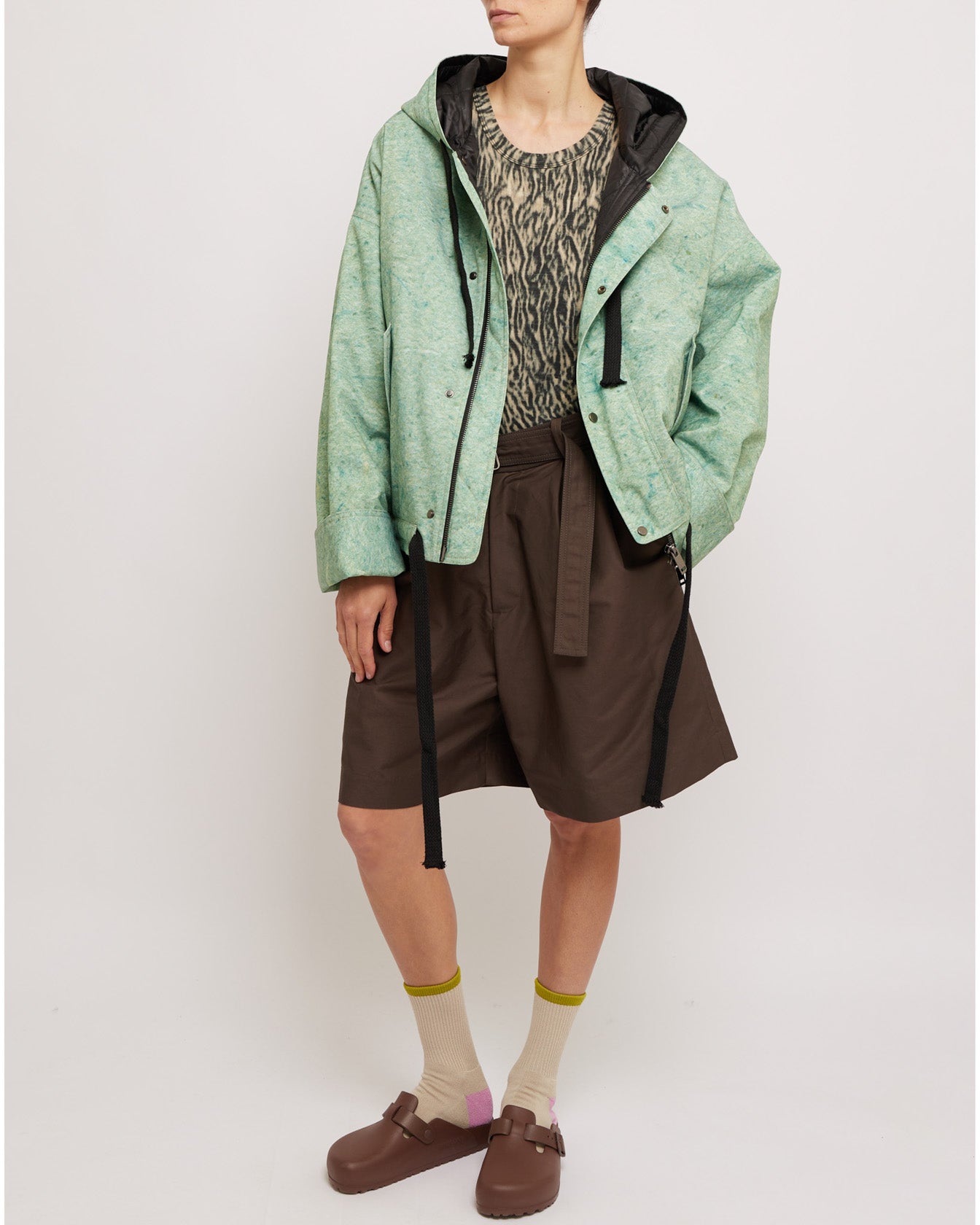 Kyoto Green Oversized Hooded Jacket