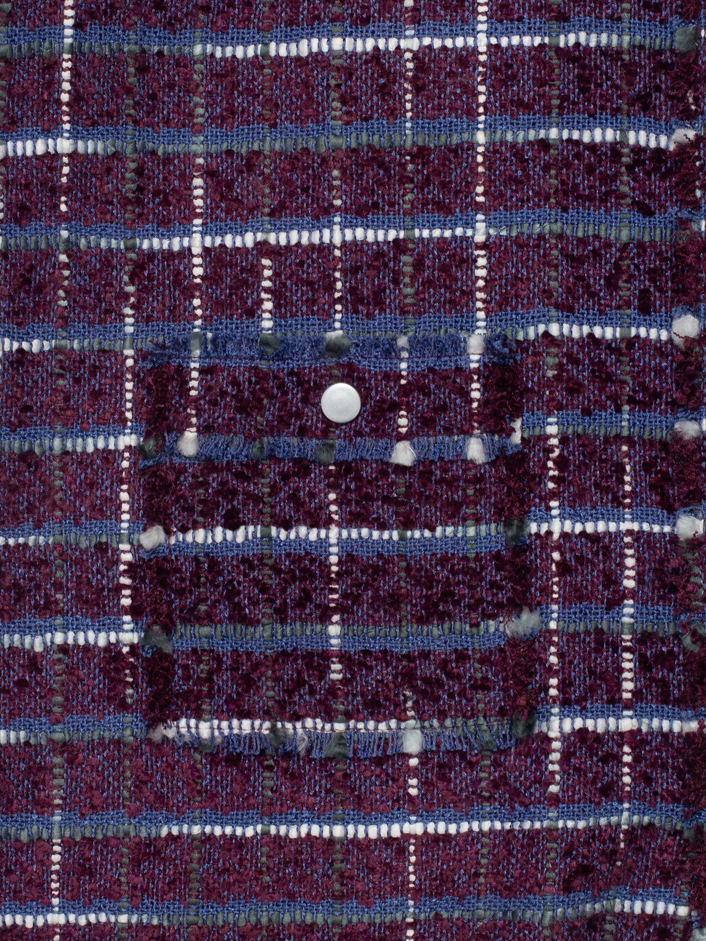 Purple Oversized Raw Cut Tweed Shirt