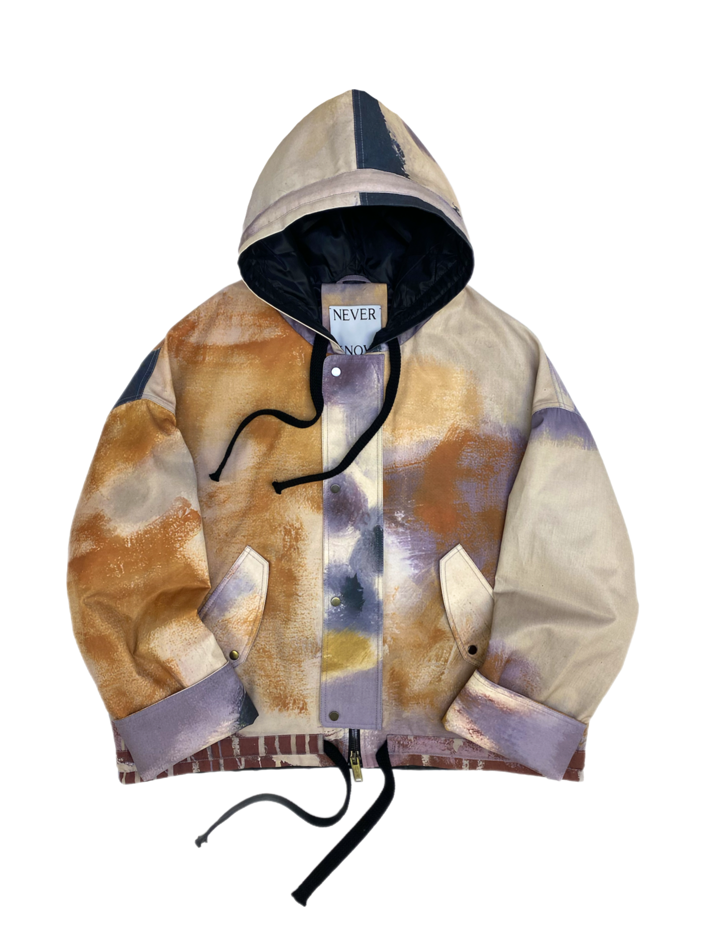 Multicolor Oversized Hooded Jacket