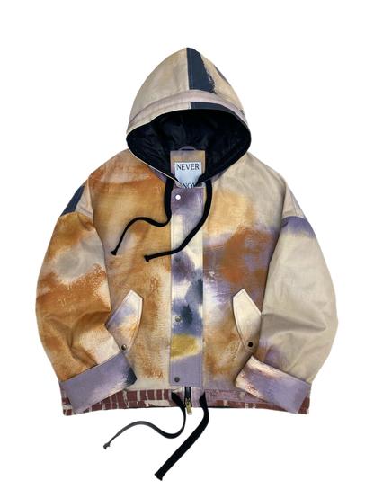 Multicolor Oversized Hooded Jacket