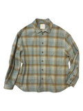 Slate Blue & Sand Plaid Flannel Shirt