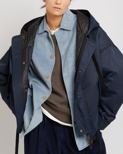 Navy Oversized Hooded Jacket