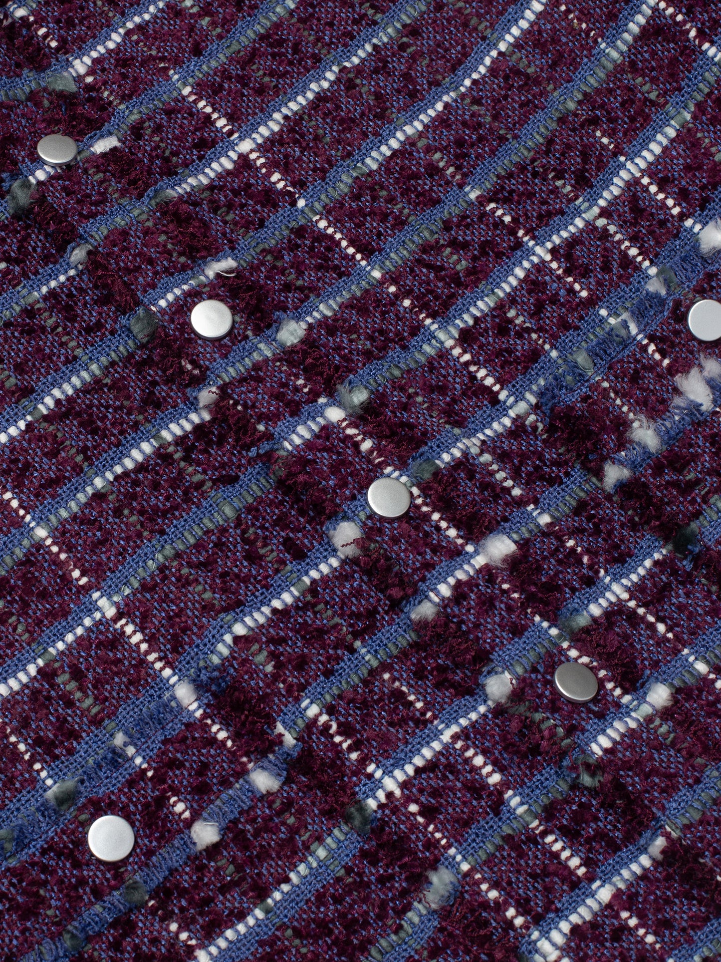 Purple Oversized Raw Cut Tweed Shirt