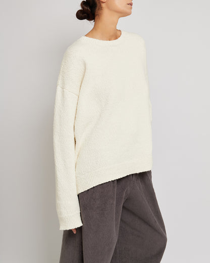 Cream White Oversized Organic Cotton Sweater