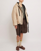 Sand Oversized Hooded Jacket