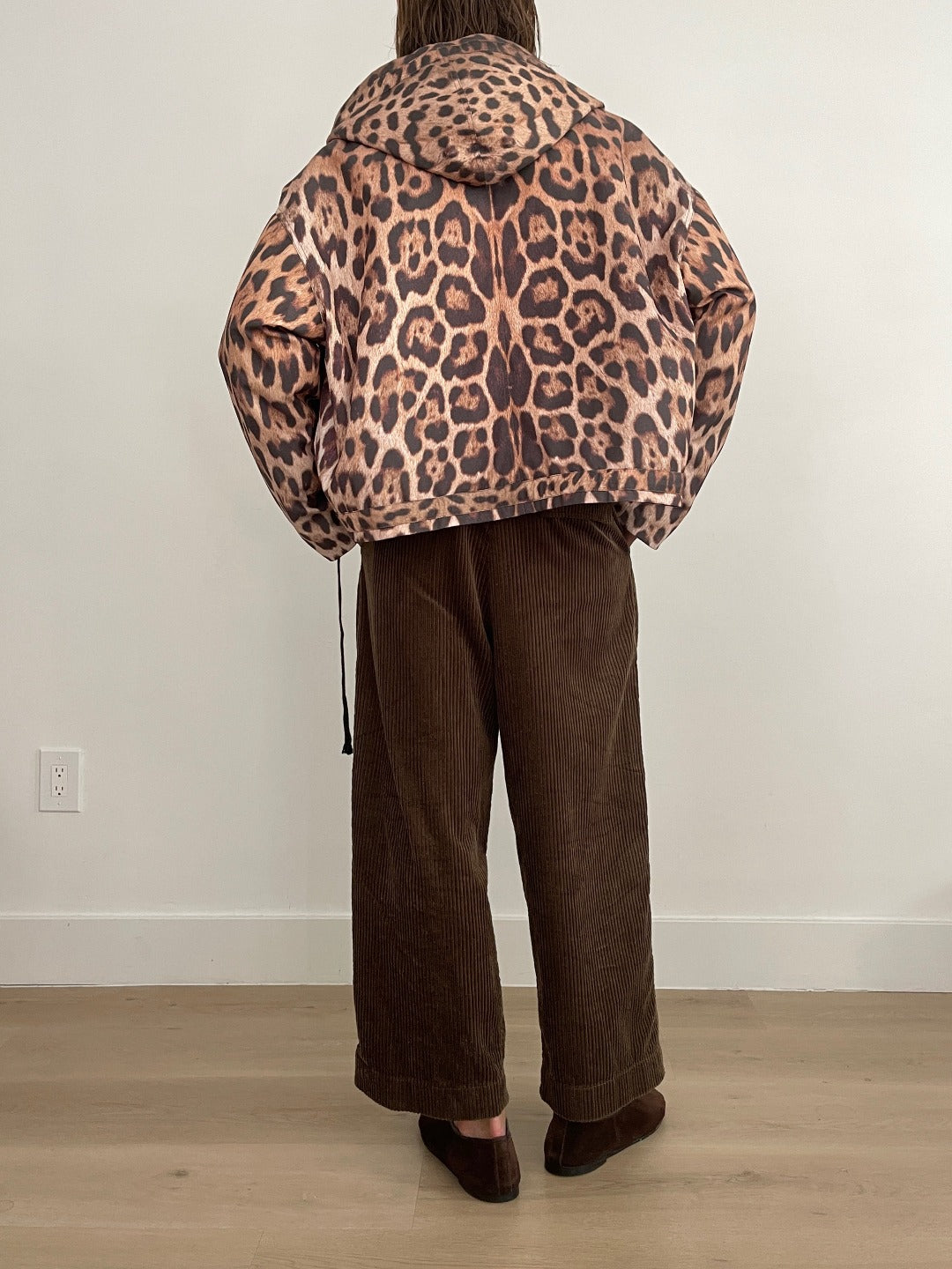 Leopard Oversized Hooded Jacket