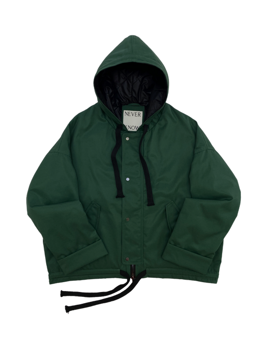 Pine Green Oversized Hooded Jacket