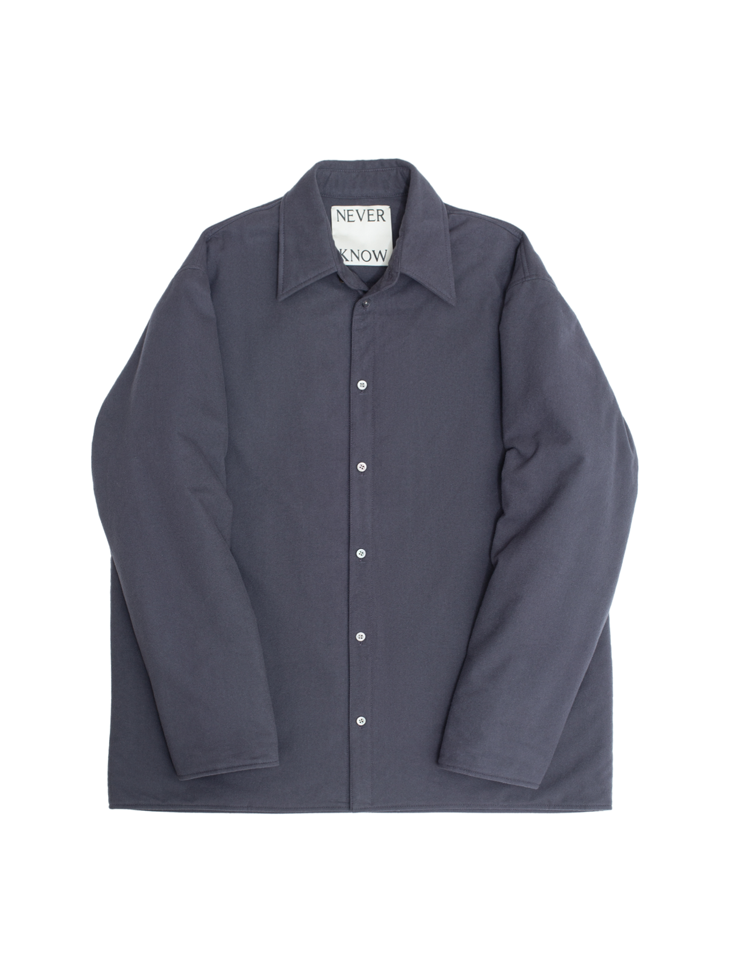 Anthracite Padded Cotton Suede Shirt – NEVER KNOW