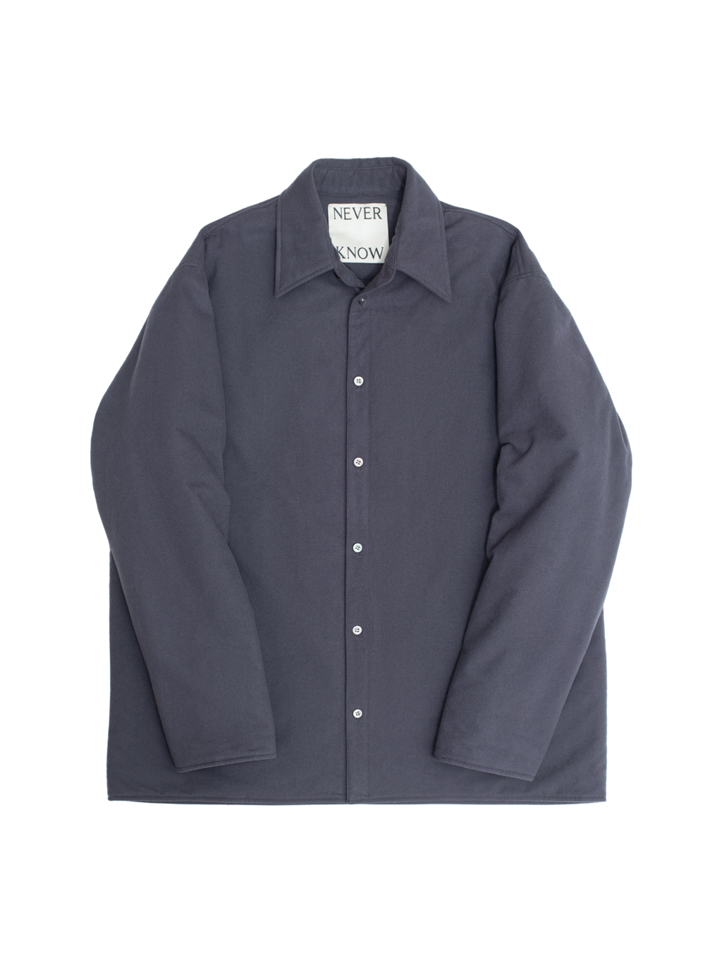 アンスラサイト パッド入りコットンスエードシャツ