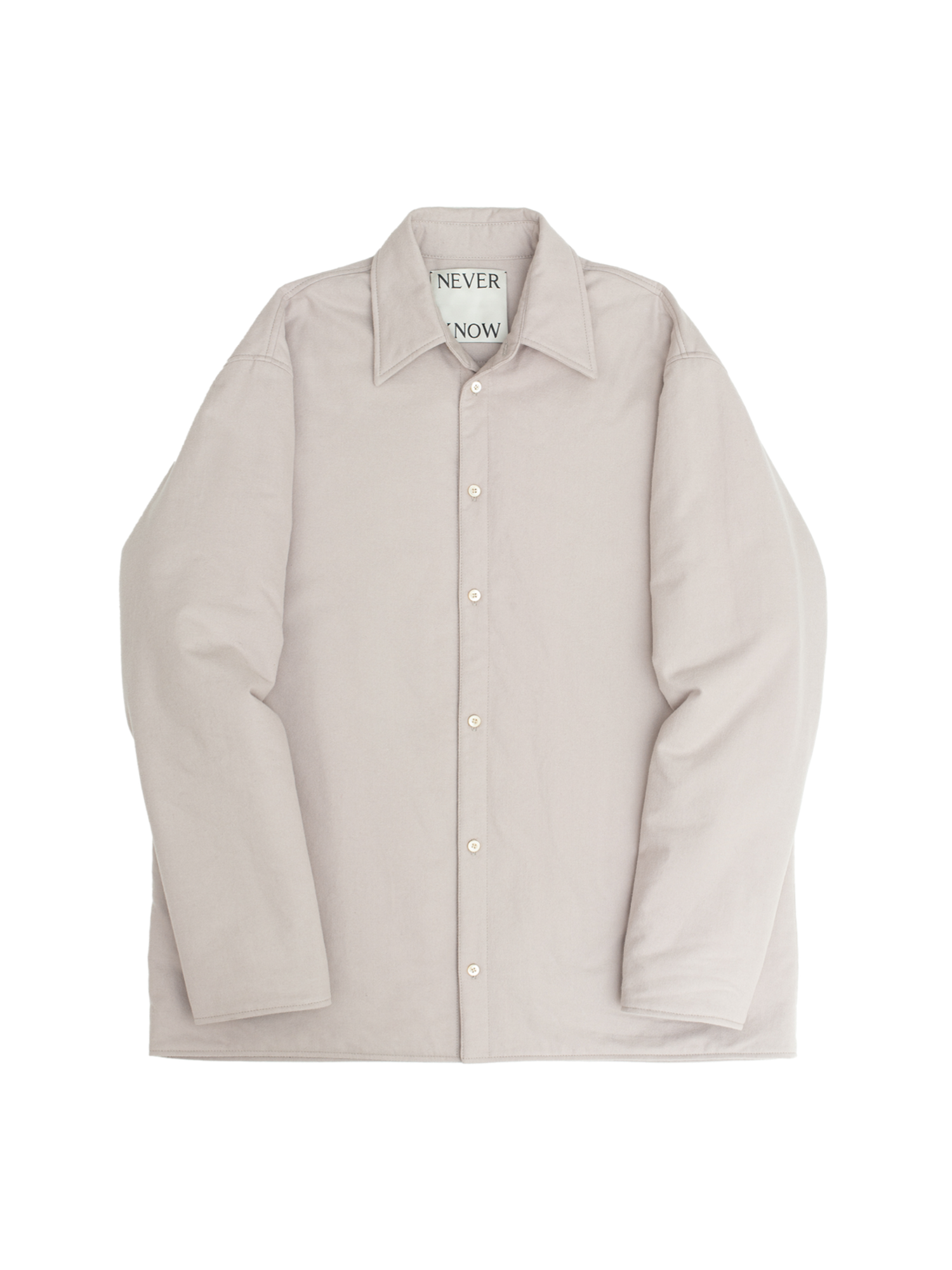 グレーのパッド入りコットンスエードシャツ