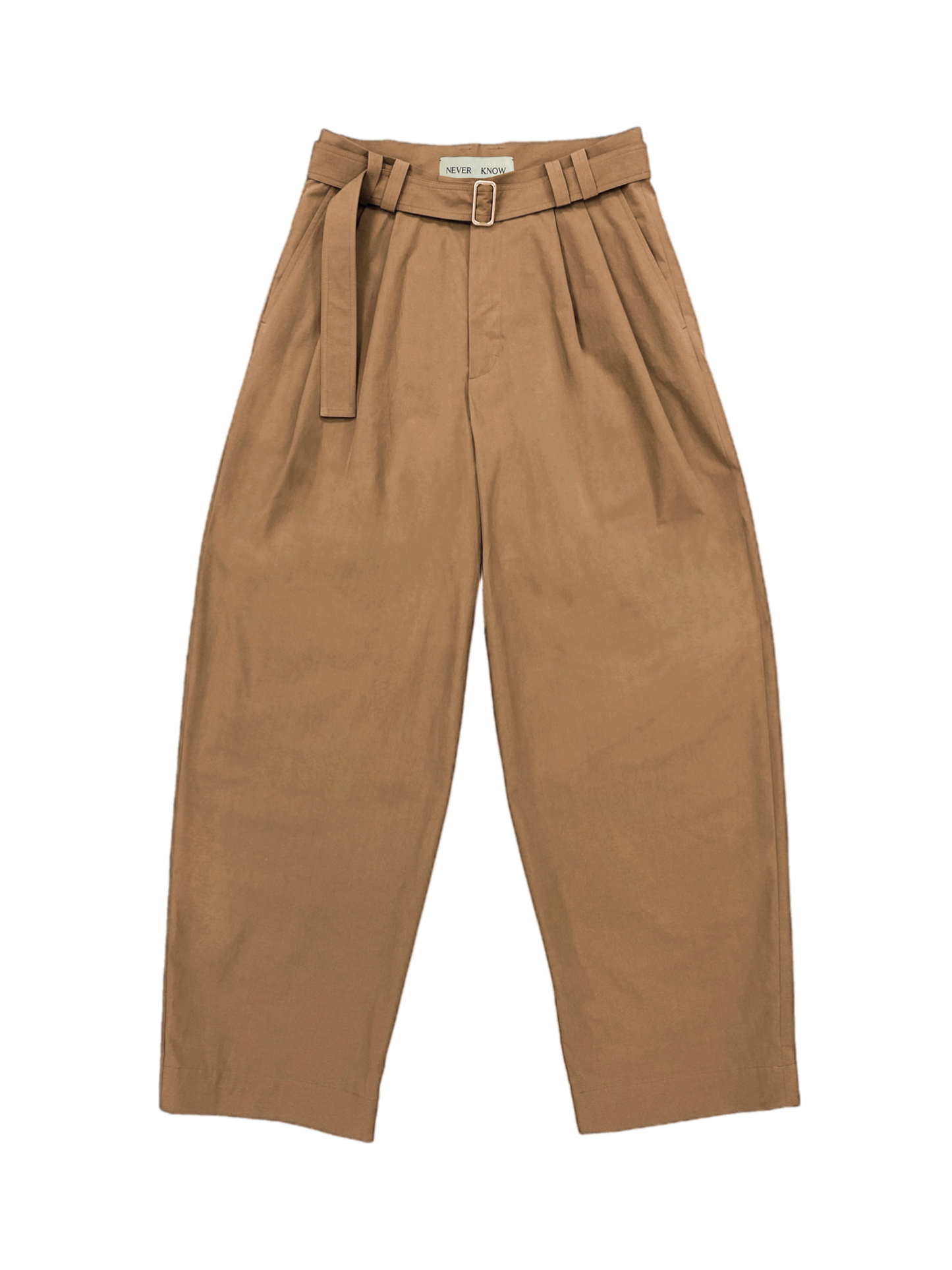 Caramel Belted Pleated Pants