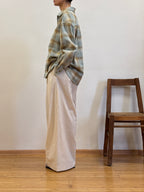 Slate Blue & Sand Plaid Flannel Shirt
