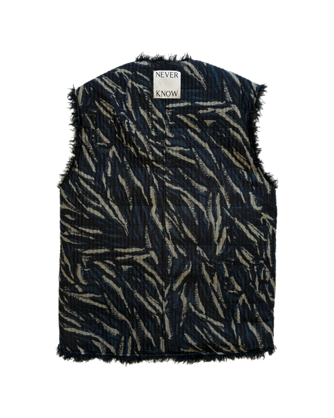 Japanese Sea Reversible Sleeveless Quilted Faux Fur Vest