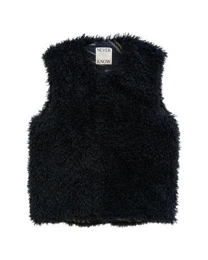 Japanese Sea Reversible Sleeveless Quilted Faux Fur Vest