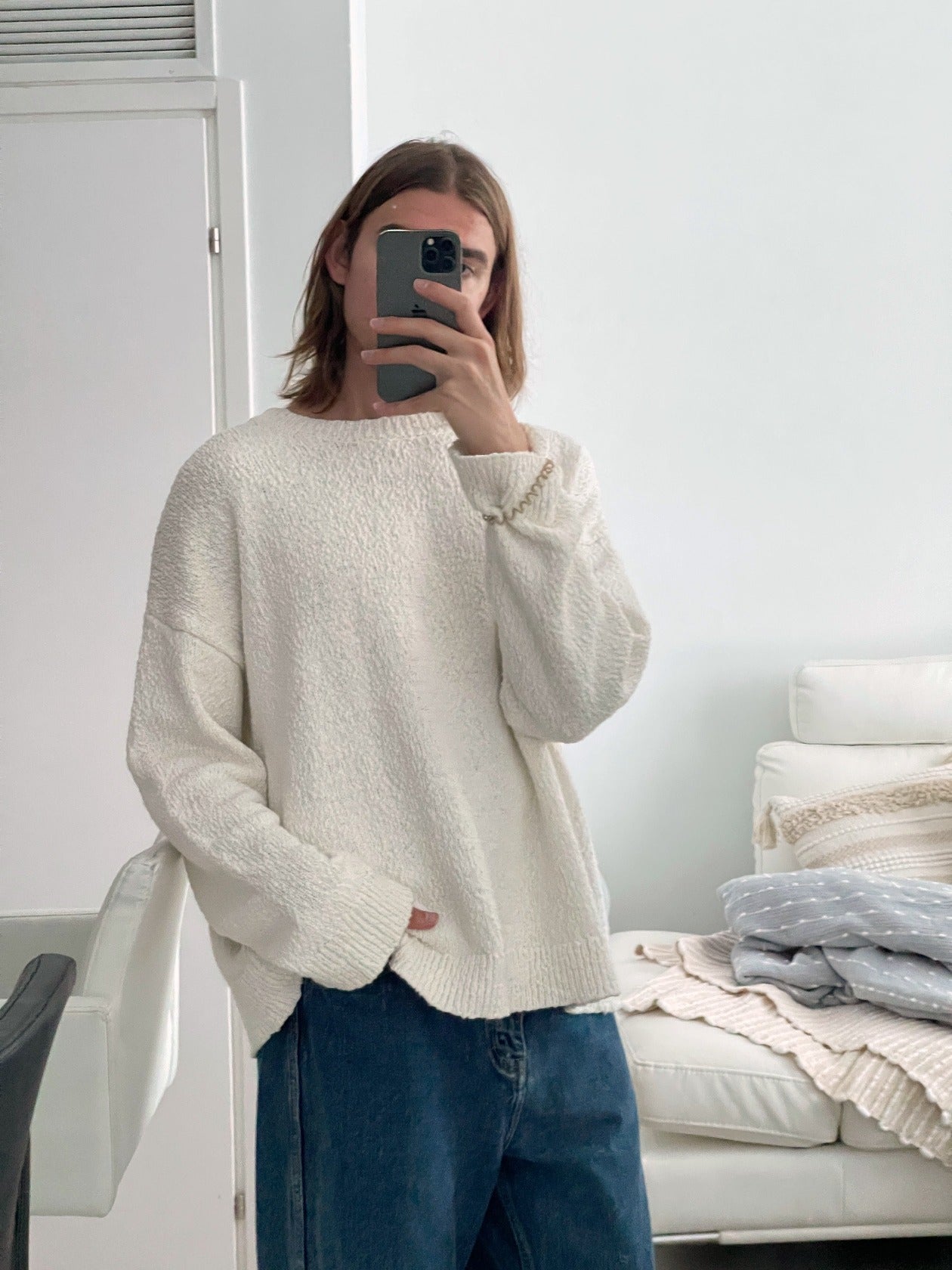 Oversized cotton outlet sweater