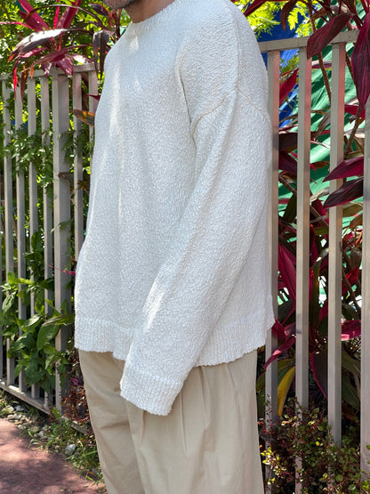 Cream White Oversized Organic Cotton Sweater