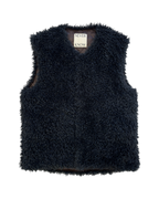Cacao & Navy Reversible Sleeveless Quilted Faux Fur Vest