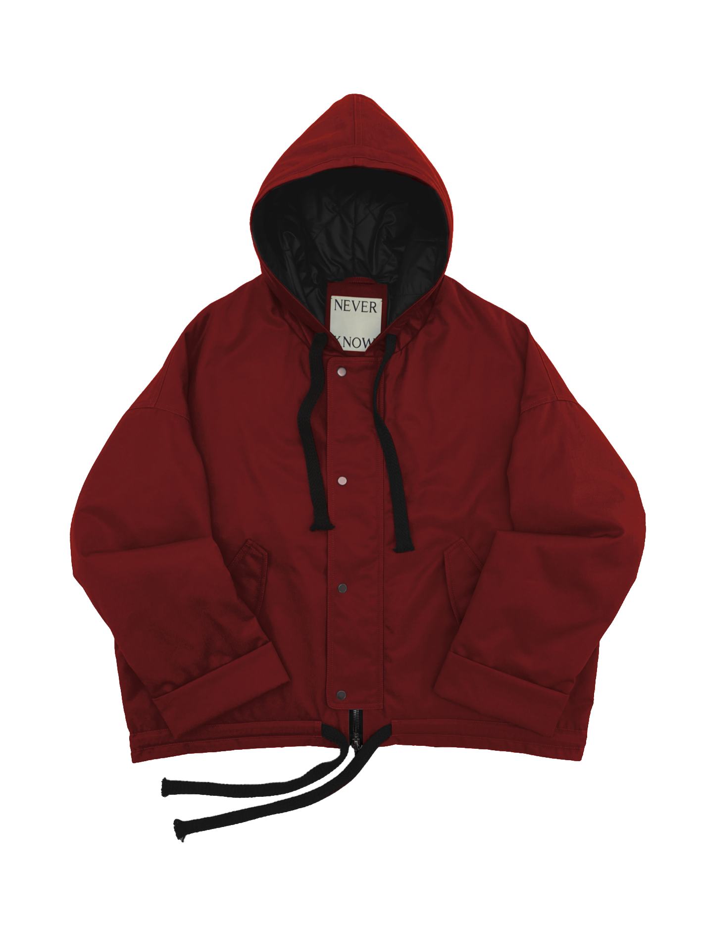 Ruby Red Oversized Hooded Jacket