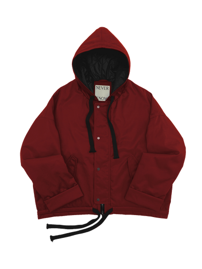 Ruby Red Oversized Hooded Jacket