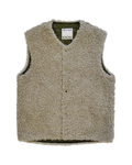 Olive & Ivory Reversible Sleeveless Quilted Faux Fur Vest
